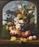 GABRIEL Isabelle 1902-1990,still life of fruit and grapes,Nadeau US 2022-08-20