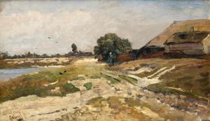 GABRIEL Paul Joseph Const 1828-1903,A sunny day on the farm near the water,Venduehuis NL 2023-05-24
