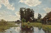 GABRIEL Paul Joseph Const,Polder Landscape With A Farmhouse On The Waterside,Sotheby's 2006-10-17
