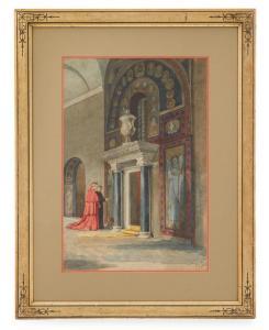 GABRINI Pietro 1856-1926,Cardinal and Priest in a Church Interior,New Orleans Auction US 2024-01-25