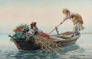 GABRINI Pietro 1856-1926,The floating vegetable sellers,Bonhams GB 2024-03-12