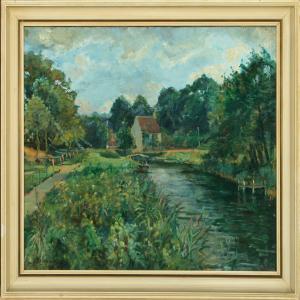 GAD Mogens 1887-1931,Landscape with a smallhouse and a stream,1919,Bruun Rasmussen DK 2010-05-03