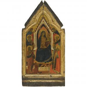 GADDI Taddeo 1300-1366,THE MADONNA AND CHILD ENTHRONED, FLANKED BY SAINTS,Sotheby's GB 2011-12-08