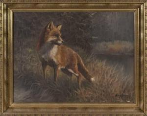 GADE Arling 1919-2011,Fox by a lake,20th Century,Eldred's US 2022-02-10