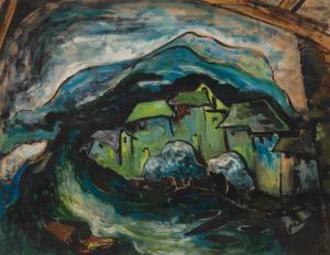 GADE Hari Ambadas 1917-2001,Untitled (Landscape Kashmir),Saffronart India IN 2024-03-13