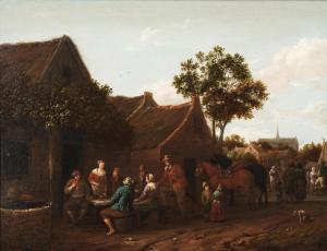 GAEL Barend 1635-1698,Peasants merrymaking outside an inn,Bonhams GB 2023-09-13