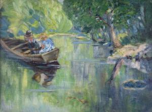 GAGE STARK Jack 1882-1950,Two Girls In Rowboat,John Moran Auctioneers US 2017-01-24