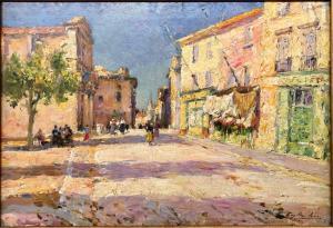 GAGLIARDINI Gustave 1846-1927,Martigues, La grande rue au soleil,Millon & Associés FR 2023-03-09