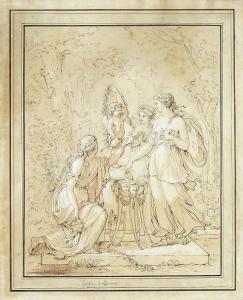Gagneraux Bénigne 1756-1795,Sacrifice à l'amour,1783,Stockholms Auktionsverket SE 2018-06-05