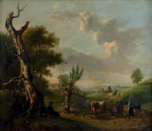 GAGNERY Jean Auguste 1778,Paysans dans un paysage,Baron Ribeyre & Associés FR 2012-06-27