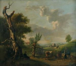 GAGNERY Jean Auguste 1778,Paysans dans un paysage,Baron Ribeyre & Associés FR 2011-07-01