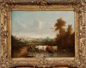 GAGNERY Jean Auguste 1778,Vacher et son troupeau à la pièce d’’eau,VanDerKindere BE 2013-02-26