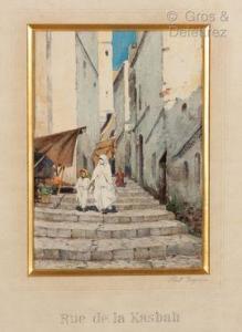 GAGNEUX Paul 1857-1892,Rue animée dans la Kasbah d Alger,Gros-Delettrez FR 2021-06-28