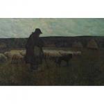 GAGNON Clarence Alphonse 1881-1942,A SHEPHERD AND HIS FLOCK,Joyner CA 2012-05-21