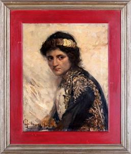 GAIDANO Paolo,Zingara (Ritratto giovanile della contessa Amalia ,1916,Casa d'Aste Arcadia 2023-03-29