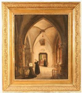 GAIL Matthias Joseph 1796-1866,Klosterinterieur mit betenden Nonnen,Von Zengen DE 2008-04-04