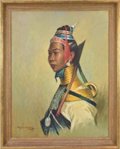 GAING NGWE 1901-1967,portrait of lady,Hood Bill & Sons US 2023-01-17