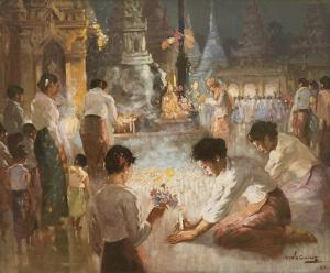 GAING NGWE 1901-1967,The Lighted Festival,1963,Christie's GB 2023-05-29