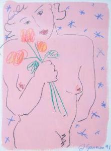 GAINON Jacqueline 1951,Femme au bouquet,1991,Boisgirard - Antonini FR 2021-11-27