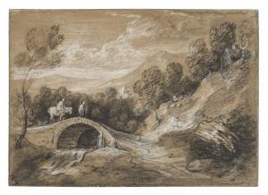 GAINSBOROUGH Thomas 1727-1788,Wooded landscape with horsemen crossing a bridge,Christie's 2024-02-01