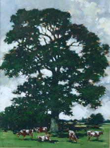 GAISFORD Paul 1941,cattle under an oak tree,Burstow and Hewett GB 2023-01-25