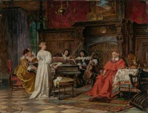 GAISSER Jakob Emanuel 1825-1899,A Musical Recital before His Eminence,William Doyle US 2022-01-26
