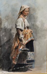 GAJONI Antonio Luigi,An Italian Maid, holding a Basket,19th Century,John Nicholson 2020-01-29