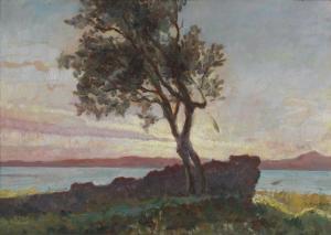 GALANTI Piero 1885-1973,Paesaggio lagunare con albero,Capitolium Art Casa d'Aste IT 2023-07-11