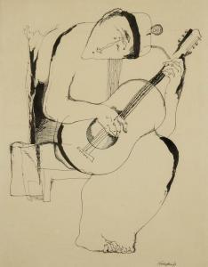 GALATSKY Vladimir 1929,Homme à la guitare,1973,Ader FR 2013-03-08