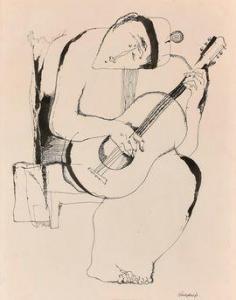 GALATSKY Vladimir 1929,L'homme à la guitare,1973,Beaussant-Lefèvre FR 2021-02-19