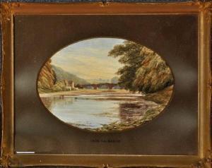 GALBRAITH Thomas,RIVER SCENE WITH CATTLE AND BRIDGE IN THE DISTANCE,Anderson & Garland 2011-06-07