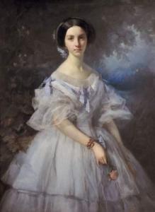 GALBRUND Alphonse Louis,Portrait de Madame Camille d'Hubert, née de Granva,1836,Rouillac 2009-06-07