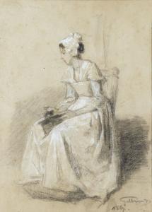 GALBRUND Alphonse Louis 1810-1885,Sitzende junge Frau,1867,Dobiaschofsky CH 2010-05-05