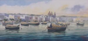 GALEA A.M.,harbour scene at Malta,1982,Burstow and Hewett GB 2017-11-22