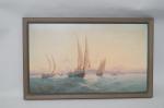 GALEA Luigi Maria 1847-1917,Coastal scene with sailing vessels with Valetta Ha,Wotton GB 2022-04-04