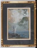 GALEY Gaston Pierre 1880-1959,Figure on hillside, full moon,Galerie Koller CH 2008-05-24