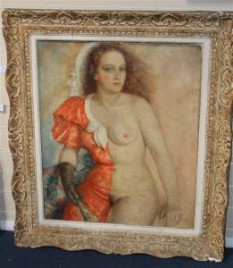 GALI Frederick P,Clothed/nude woman holding a fan,Gorringes GB 2011-03-23