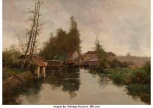 GALIEN LALOUE Eugene 1854-1941,Village au bord de la rivière,Heritage US 2024-04-11