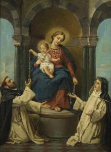GALIMARD Nicolas Auguste 1813-1880,Notre Dame du Rosaire de Pompéi avec Saint,Boisgirard - Antonini 2017-12-08