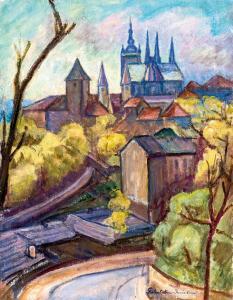 GALIMBERTI Lanow Maria 1880-1951,Detail of Prague,Nagyhazi galeria HU 2020-12-08