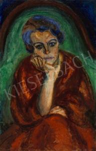 GALIMBERTI Lanow Maria 1880-1951,Self-Portrait in the Green Armchair,Kieselbach HU 2021-10-11