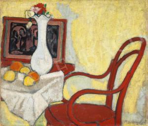 GALIMBERTI Sándor,Interior with Thonet Chair and Gauguin Woodcut,1908,Kieselbach 2021-12-20