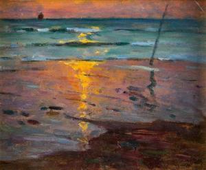 GALIMSKI Wladyslaw Mihailov 1860-1940,Sonnenuntergang am Meer,Hargesheimer Kunstauktionen 2019-04-12
