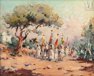 GALLAND Gilbert 1870-1956,La fête du Marabout à Alger,Millon & Associés FR 2023-10-11