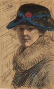 GALLAS Corrie 1885-1967,Lady with hat,Twents Veilinghuis NL 2020-01-10