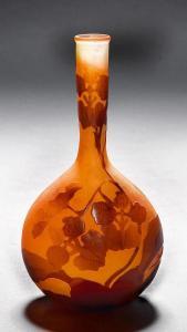 GALLE Emile 1846-1904,Drop-shaped vase, decorated with orchids,Galerie Koller CH 2015-06-26