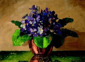 GALLE Ivan,Bouquet de violettes,Aguttes FR 2012-10-15