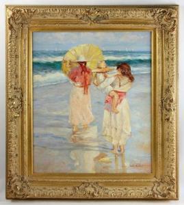 GALLET Judd 1900-1900,girl with yellow umbrella at the beach,Kaminski & Co. US 2020-04-19