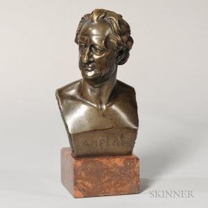GALLET Louis 1873-1955,Bust of Ampere,Skinner US 2018-04-02