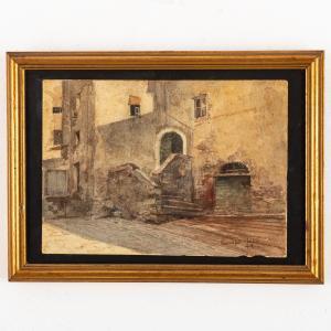 GALLI Giuseppe 1868-1953,Strada di paese in Valsesia,1744,Wannenes Art Auctions IT 2023-03-14
